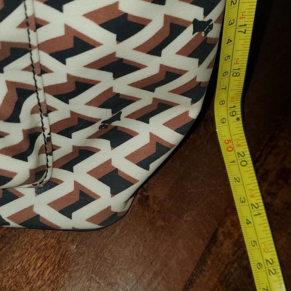 Radley London Backpack Style Bag with Geometric Pattern in Brown and White & Blk - Picture 12 of 14